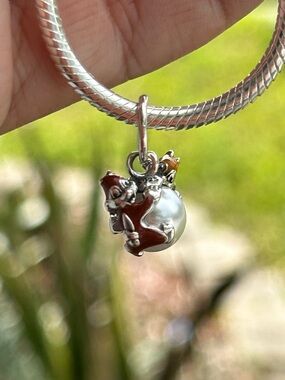 Chip 'n' Dale Squirrels Charm in 925 Sterling Silver